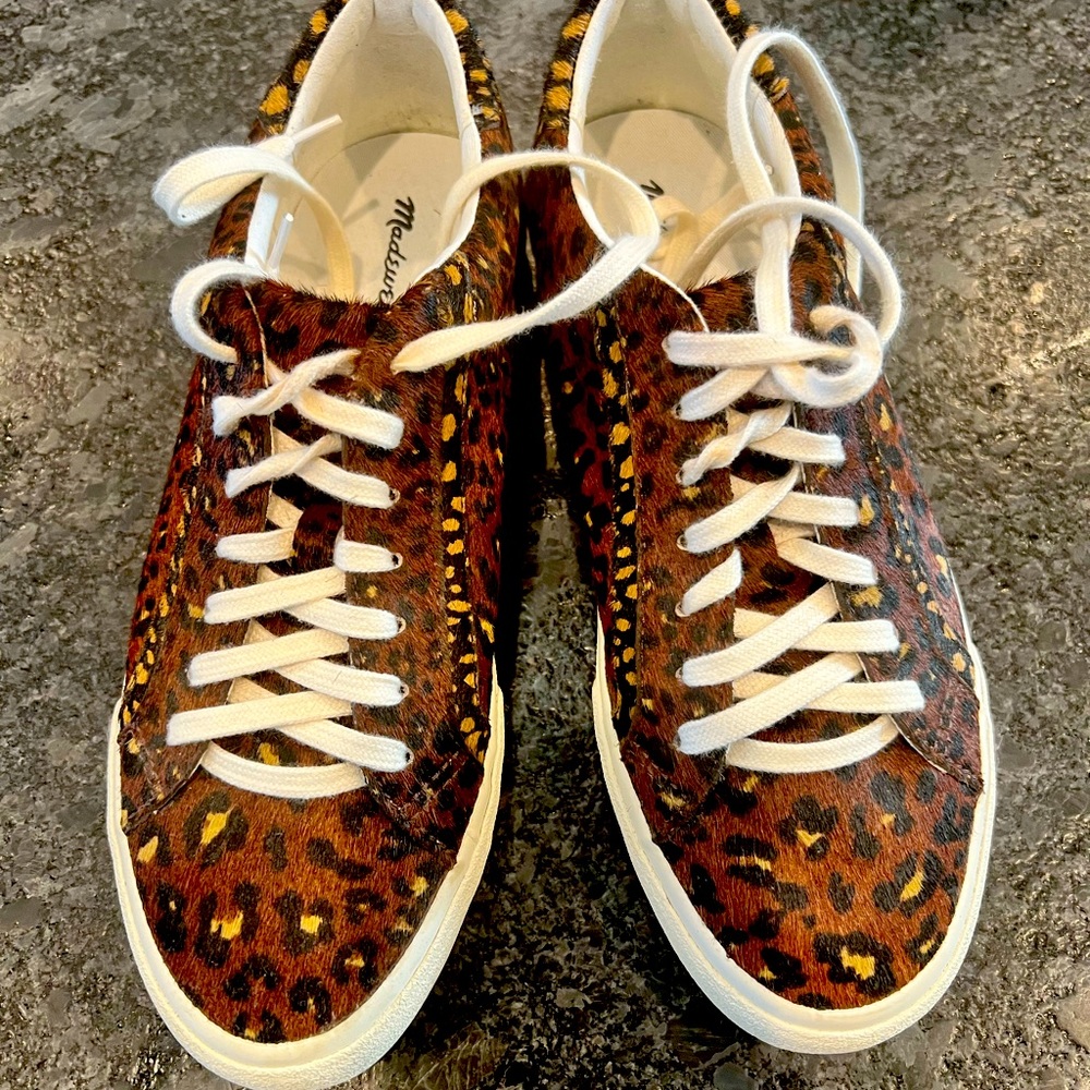 Madewell Sneaker- Sidewalk Low Top Calf Hair Cheetah Print